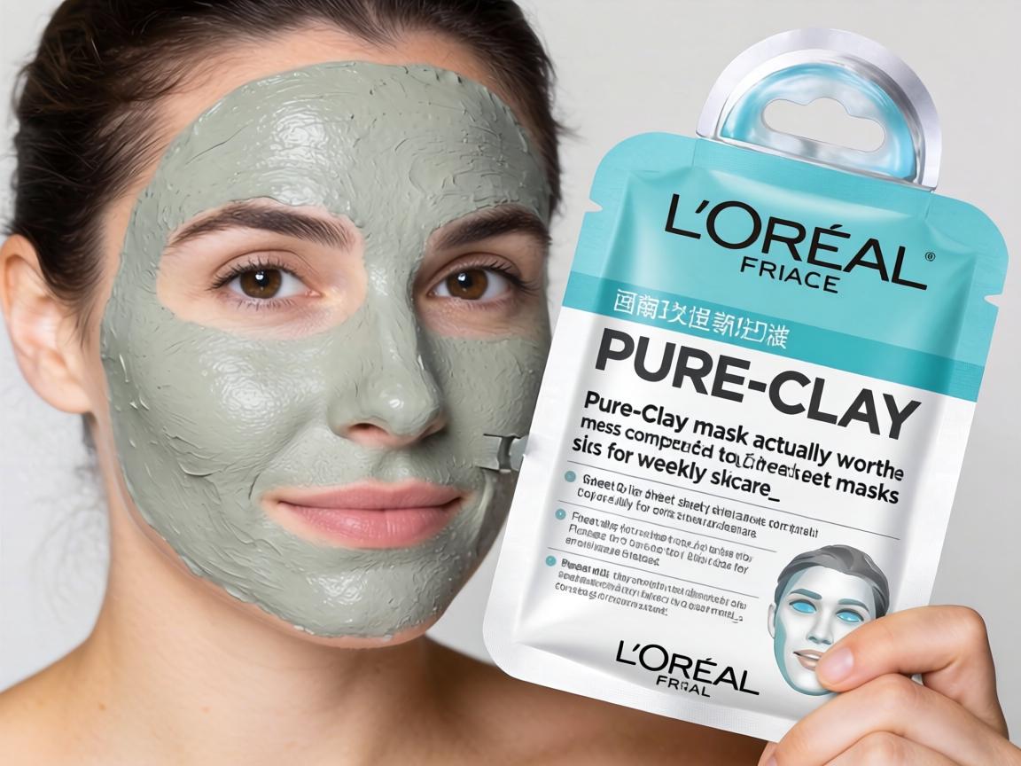 Is L’Oréal Pure-Clay mask actually worth the mess compared to their sheet masks for weekly skincare_