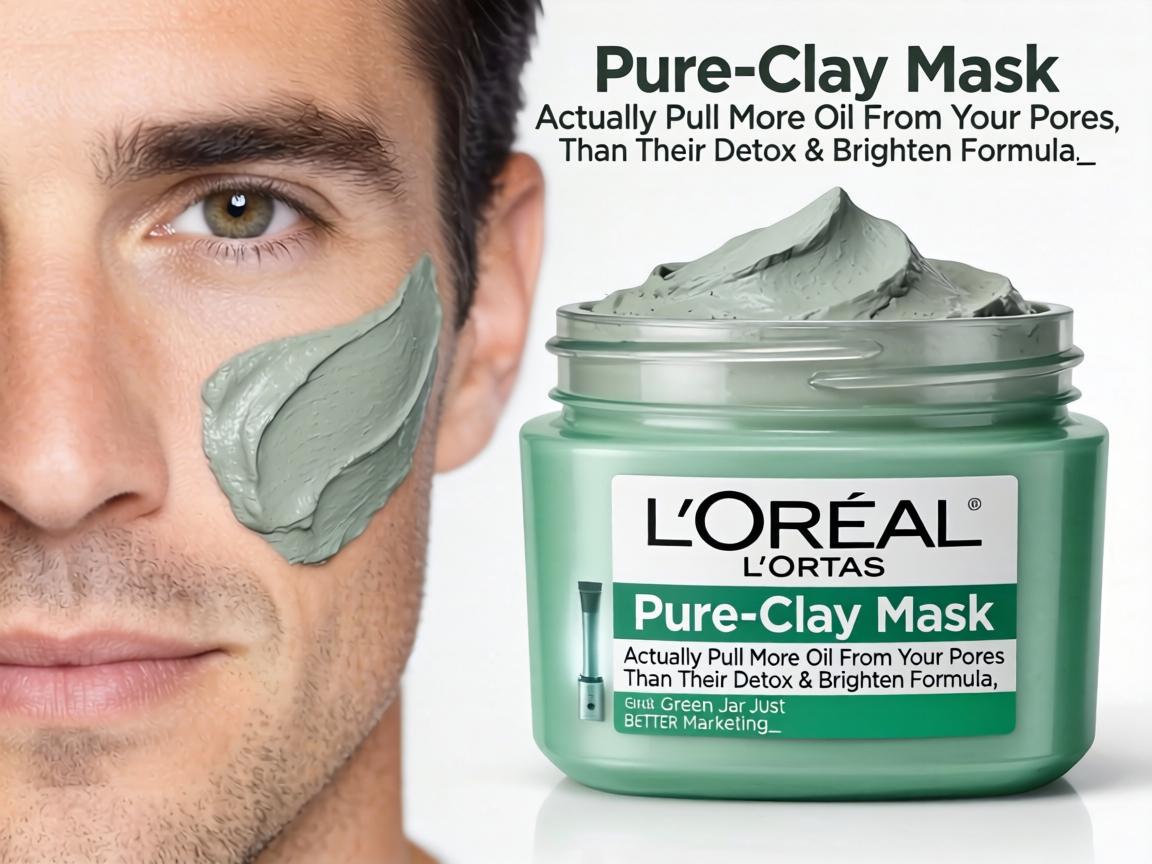 Can L'Oréal's Pure-Clay Mask Actually Pull More Oil From Your Pores Than Their Detox & Brighten Formula, or Is the Green Jar Just Better Marketing_