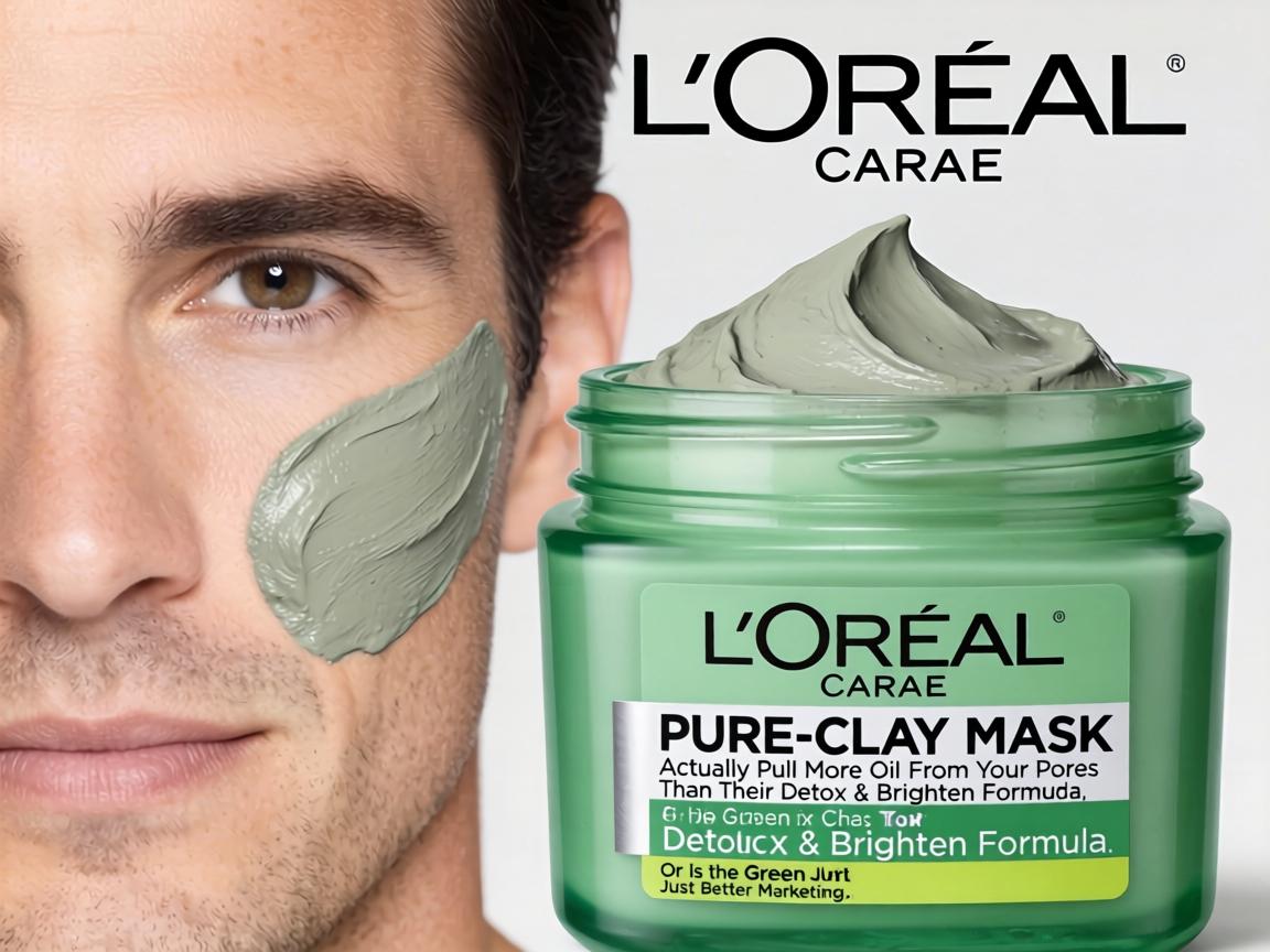 Can L'Oréal's Pure-Clay Mask Actually Pull More Oil From Your Pores Than Their Detox & Brighten Formula, or Is the Green Jar Just Better Marketing_