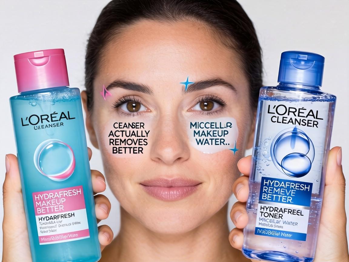 Which L'Oréal Cleanser Actually Removes Makeup Better_ Hydrafresh Toner or Micellar Water_