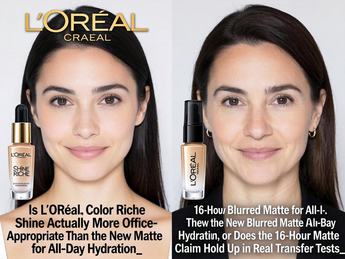 Is L'Oréal Color Riche Shine Actually More Office-Appropriate Than the New Blurred Matte for All-Day Hydration, or Does the 16-Hour Matte Claim Hold Up in Real Transfer Tests_