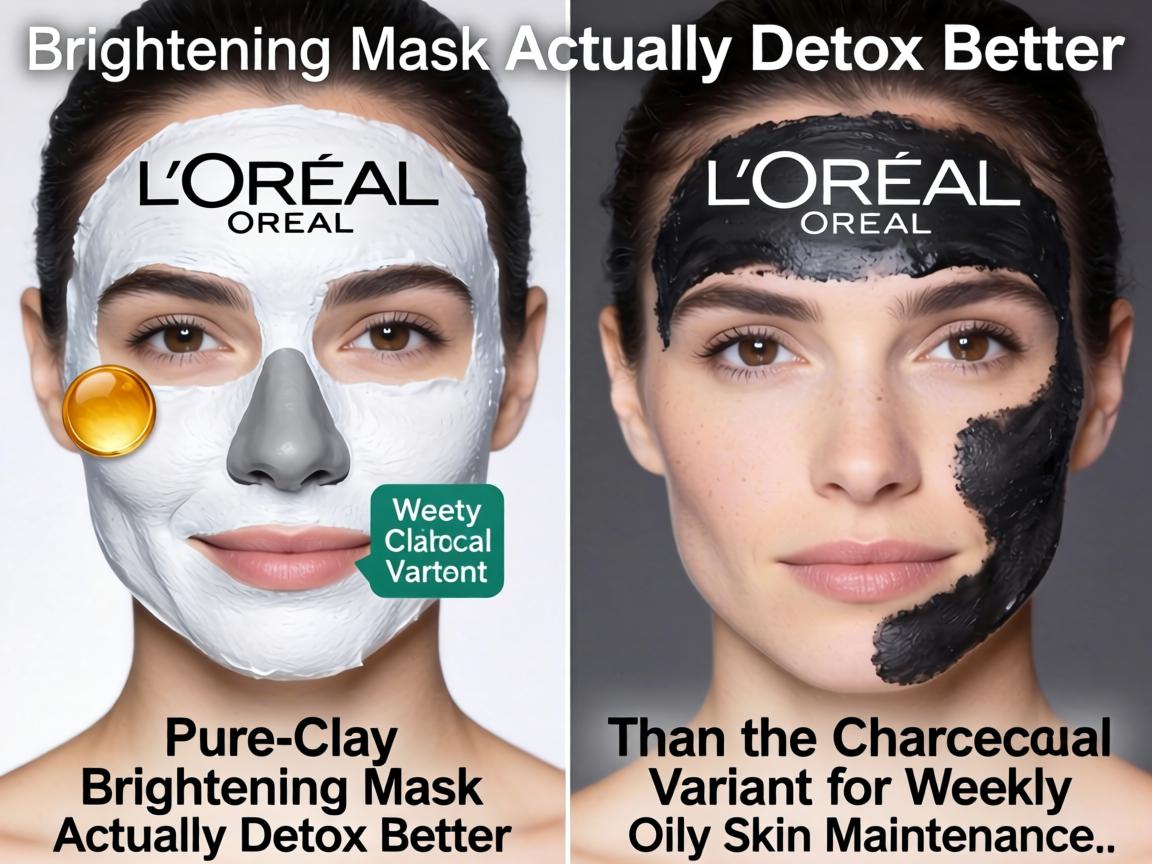 Does the L'Oréal Pure-Clay Brightening Mask Actually Detox Better Than the Charcoal Variant for Weekly Oily Skin Maintenance_