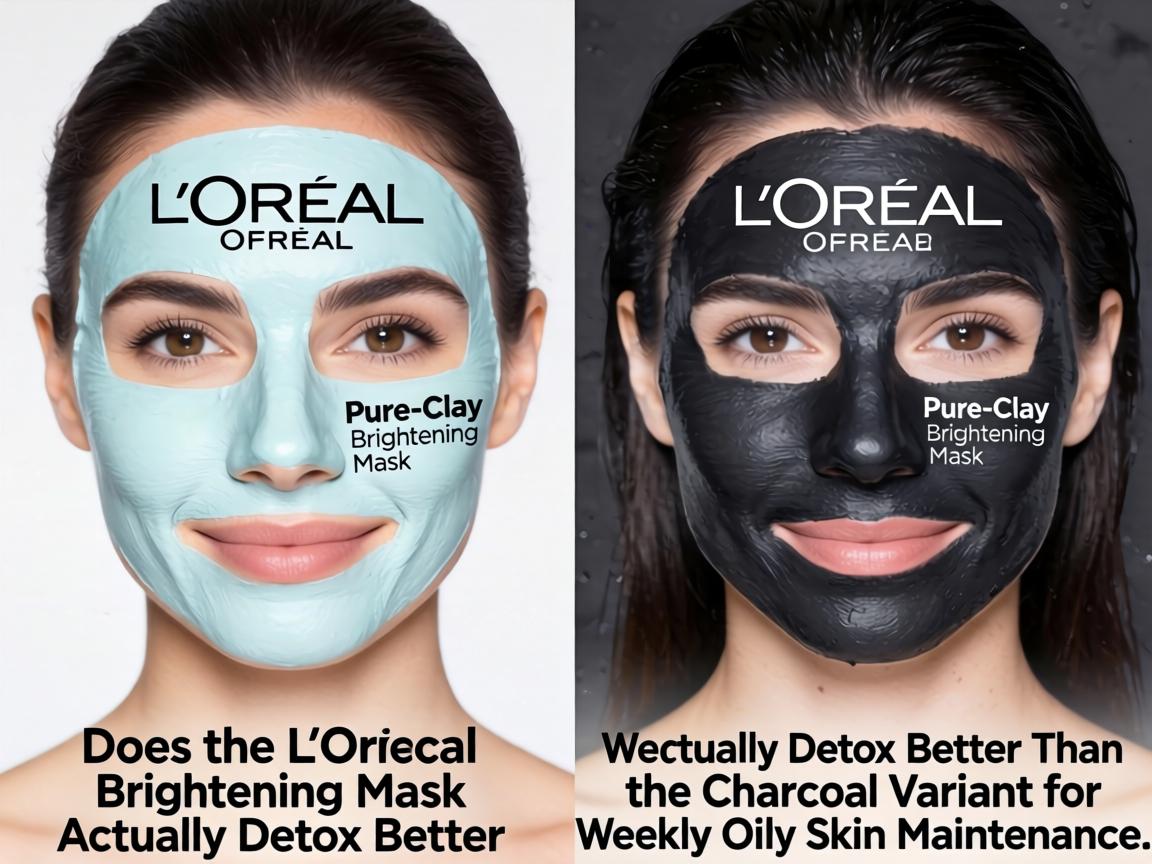 Does the L'Oréal Pure-Clay Brightening Mask Actually Detox Better Than the Charcoal Variant for Weekly Oily Skin Maintenance_