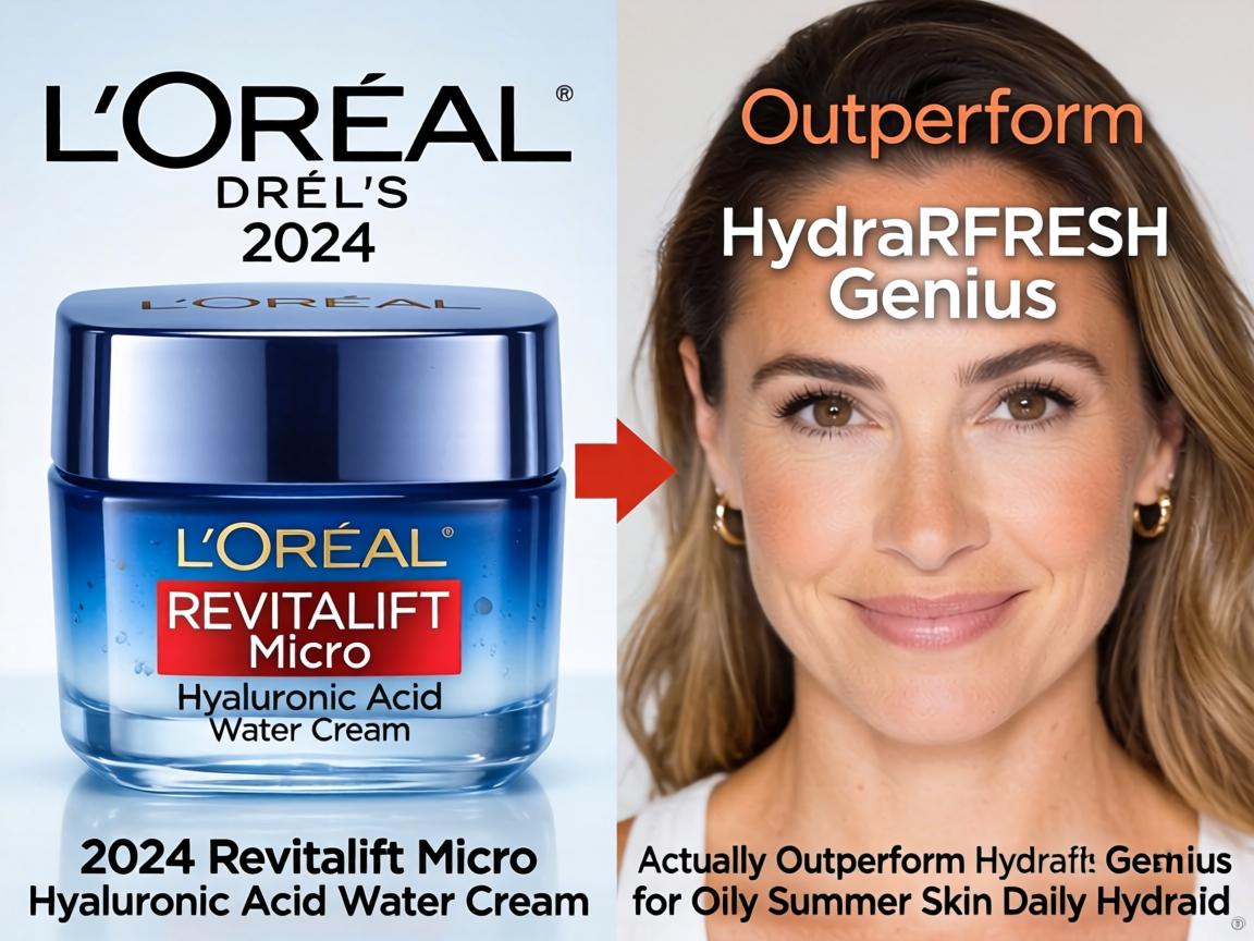 Does L'Oréal's 2024 Revitalift Micro Hyaluronic Acid Water Cream Actually Outperform Hydrafresh Genius for Oily Summer Skin Daily Hydration_
