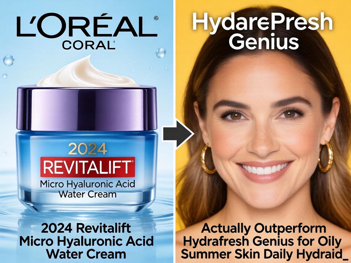 Does L'Oréal's 2024 Revitalift Micro Hyaluronic Acid Water Cream Actually Outperform Hydrafresh Genius for Oily Summer Skin Daily Hydration_
