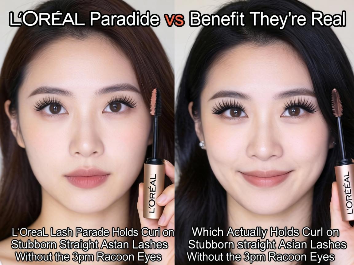 L'Oréal Lash Paradise vs Benefit They're Real_ Which Actually Holds Curl on Stubborn Straight Asian Lashes Without the 3pm Raccoon Eyes_