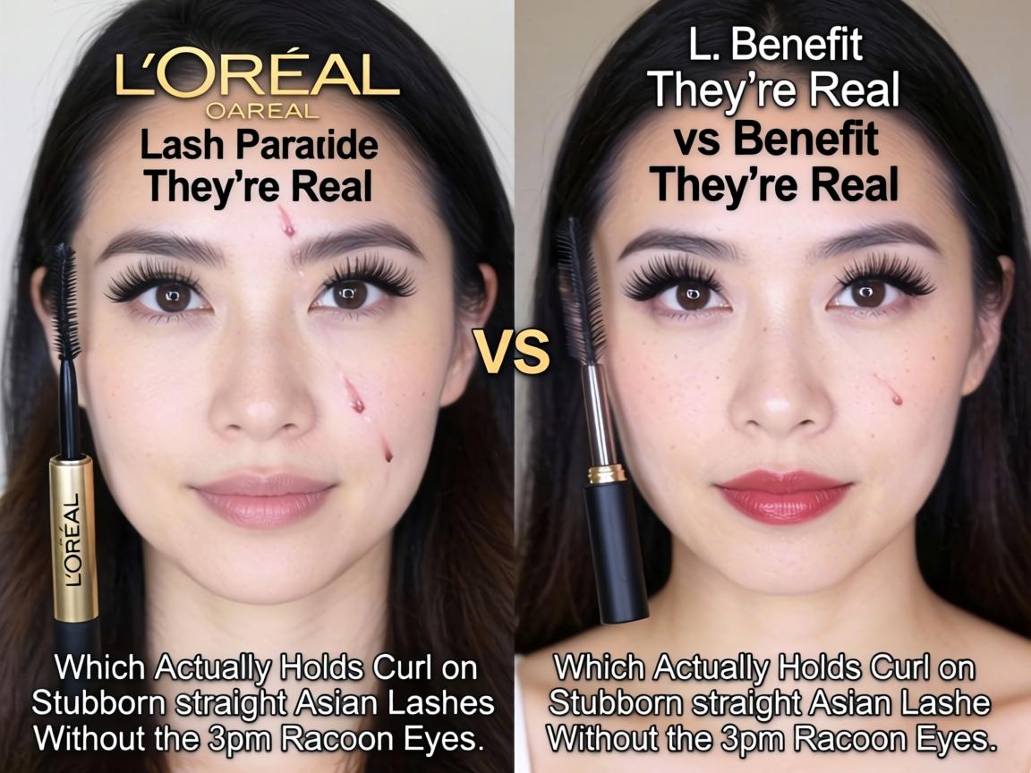 L'Oréal Lash Paradise vs Benefit They're Real_ Which Actually Holds Curl on Stubborn Straight Asian Lashes Without the 3pm Raccoon Eyes_