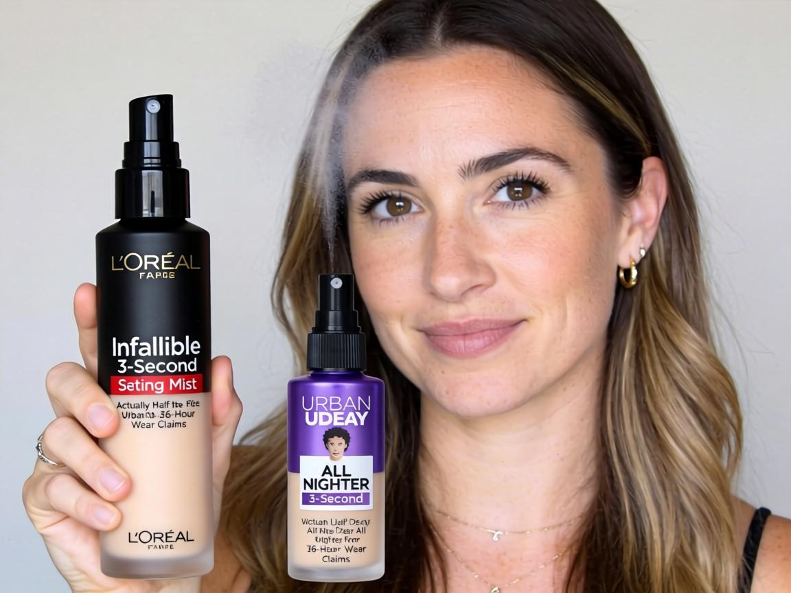 Is L'Oreal Infallible 3-Second Setting Mist Actually Worth Half the Price of Urban Decay All Nighter for 36-Hour Wear Claims_