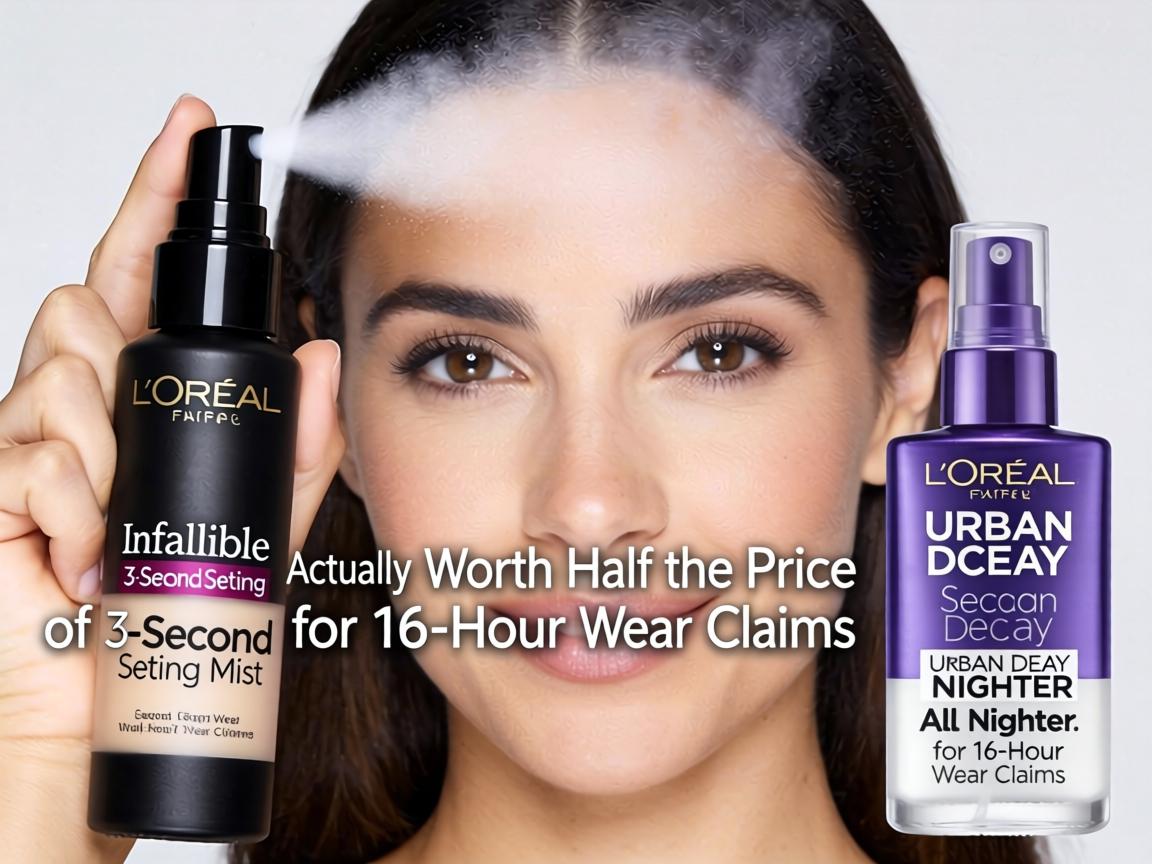 Is L'Oreal Infallible 3-Second Setting Mist Actually Worth Half the Price of Urban Decay All Nighter for 36-Hour Wear Claims_